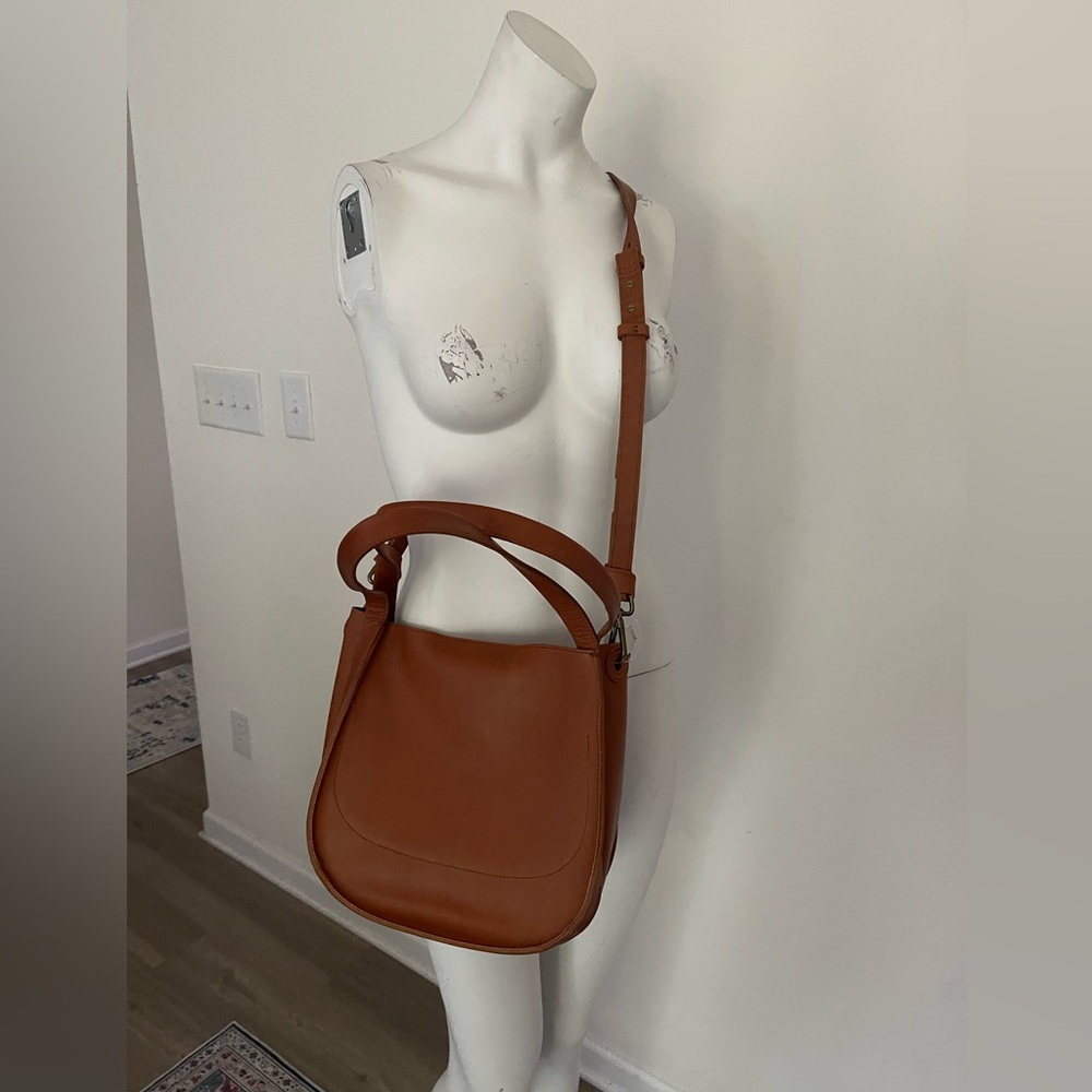Madewell The Sydney Shoulder Bag Brown Leather - Caramel Crossbody